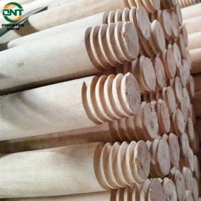 Customized Italian screw wood broom sticks Natural wood broom handle